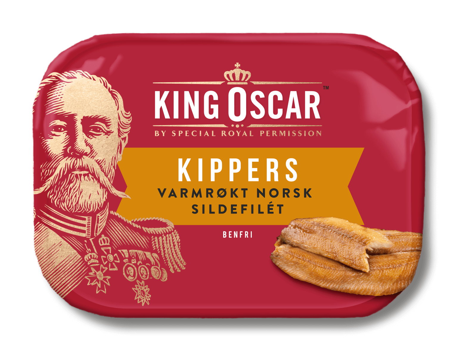 Kippers av norsk sild varmrøkt, benfri sildefilet King Oscar Norway